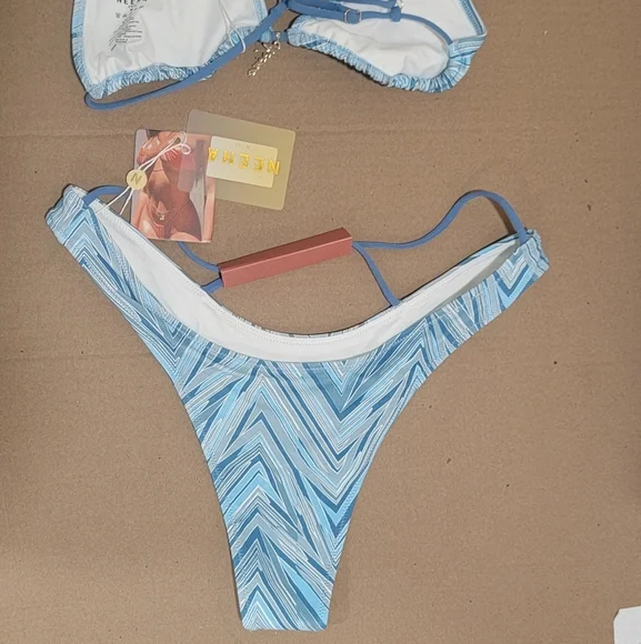 NWT - OH POLLY - NEENA 2 PIECE BLUE BIKINI ( sz.- Med)
